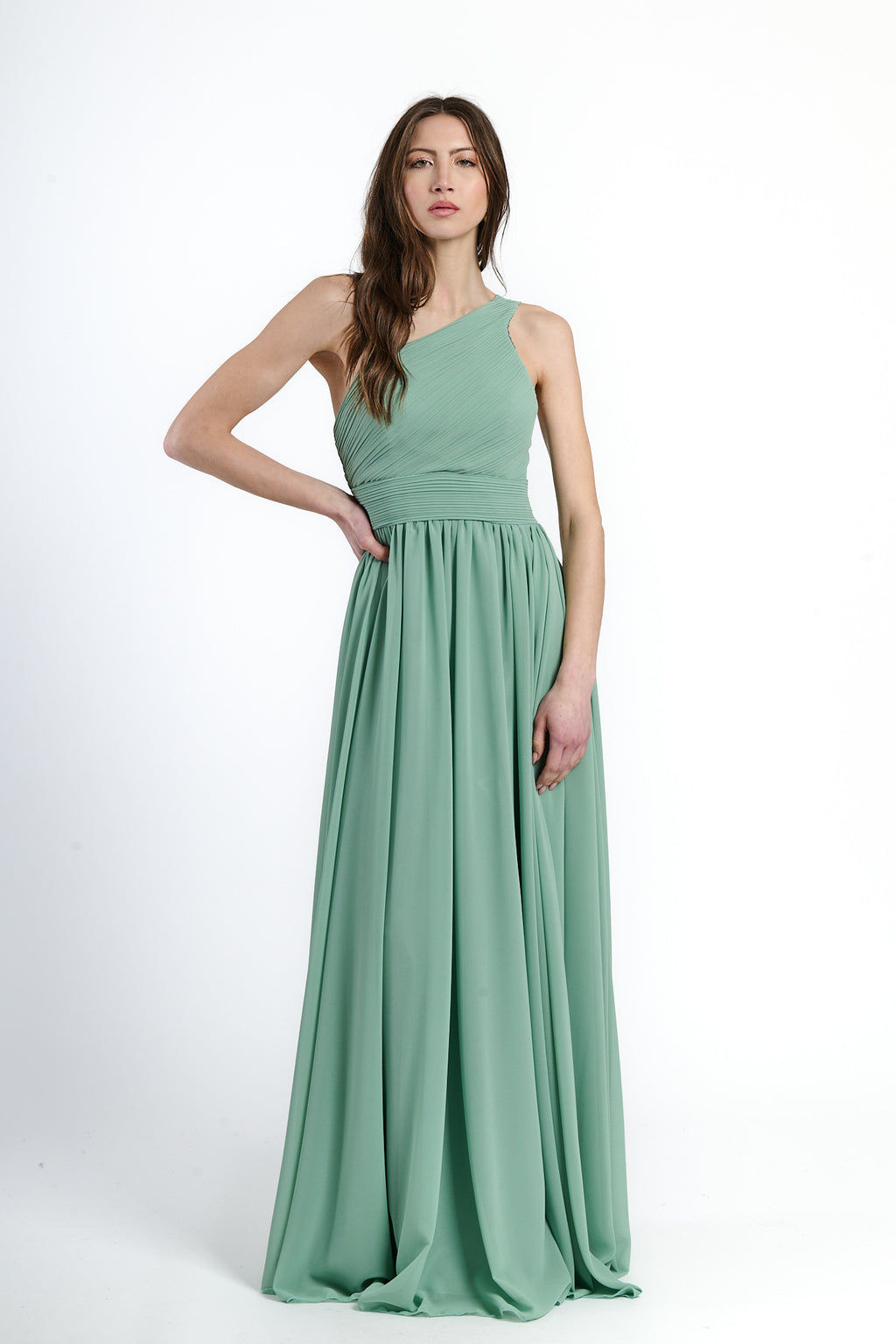 Abito lungo in tulle asimmetrico Luna（副本）