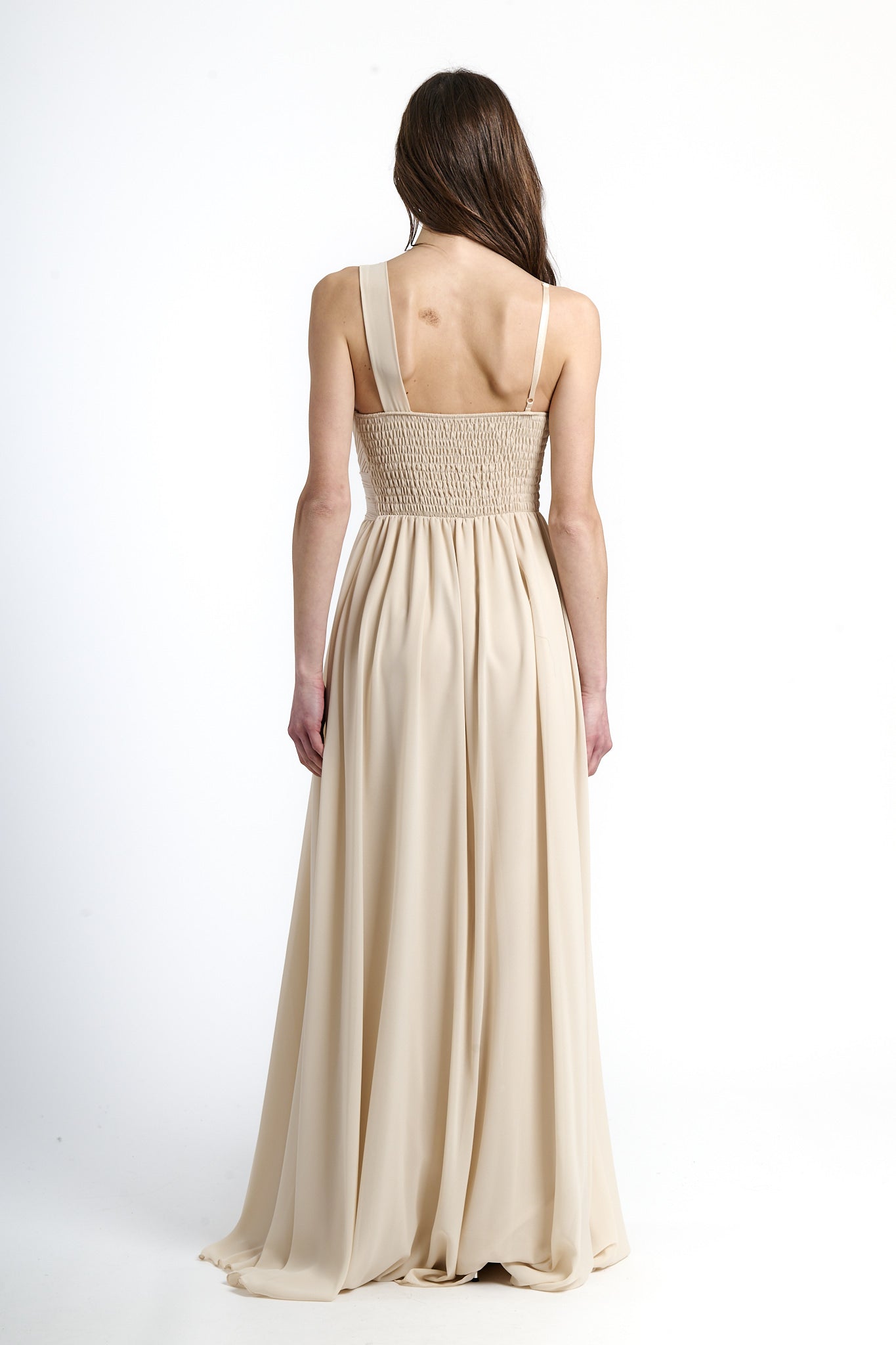 Abito lungo in tulle asimmetrico Luna