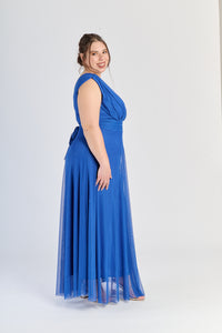 Vestito bluette a V - ne