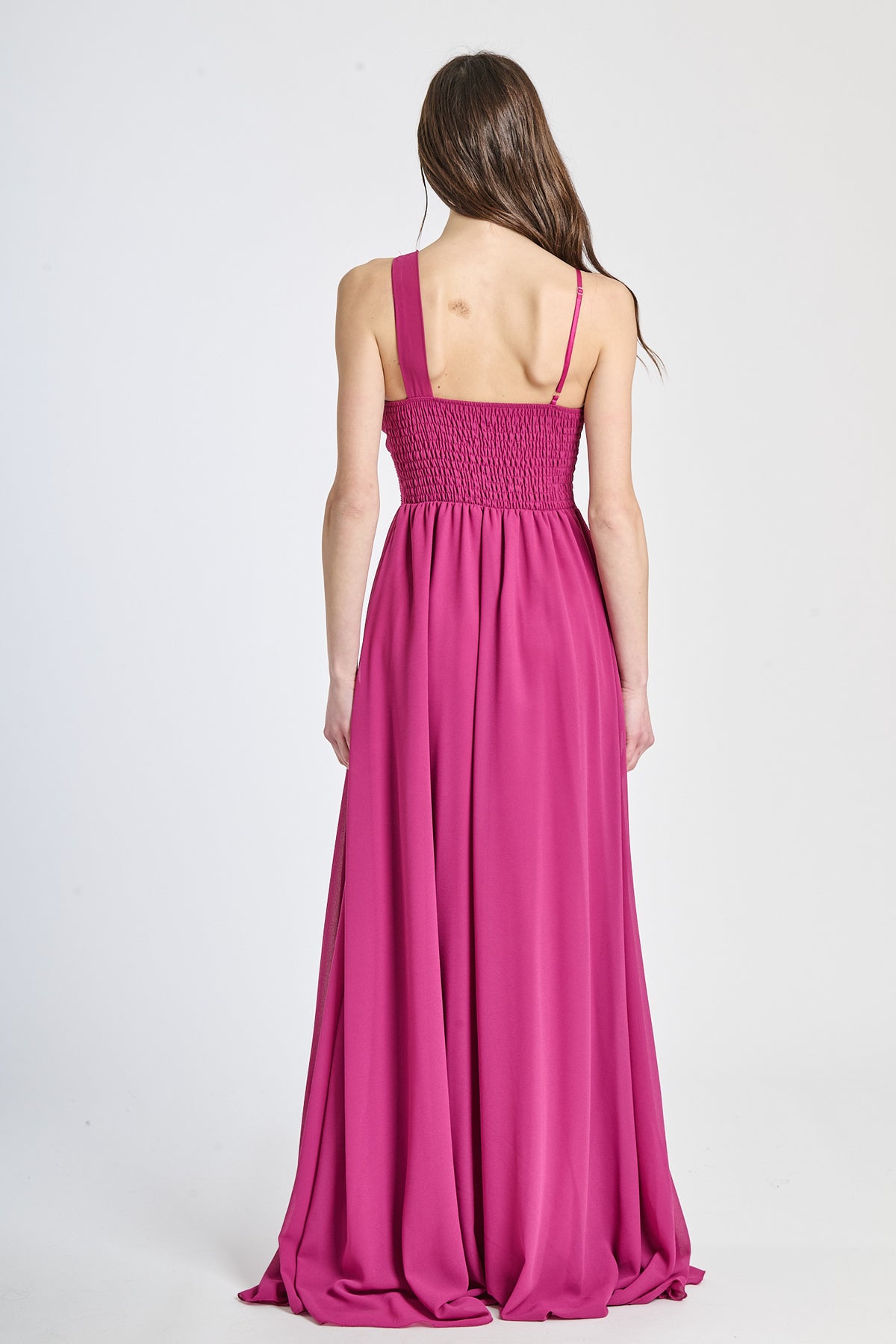 Abito lungo in tulle asimmetrico Luna（副本）