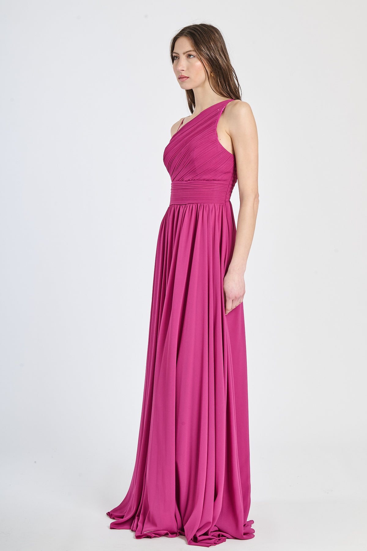 Abito lungo in tulle asimmetrico Luna（副本）