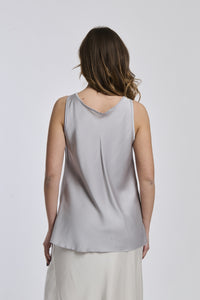 Canotta argento dalcollo avvolgente luminoso