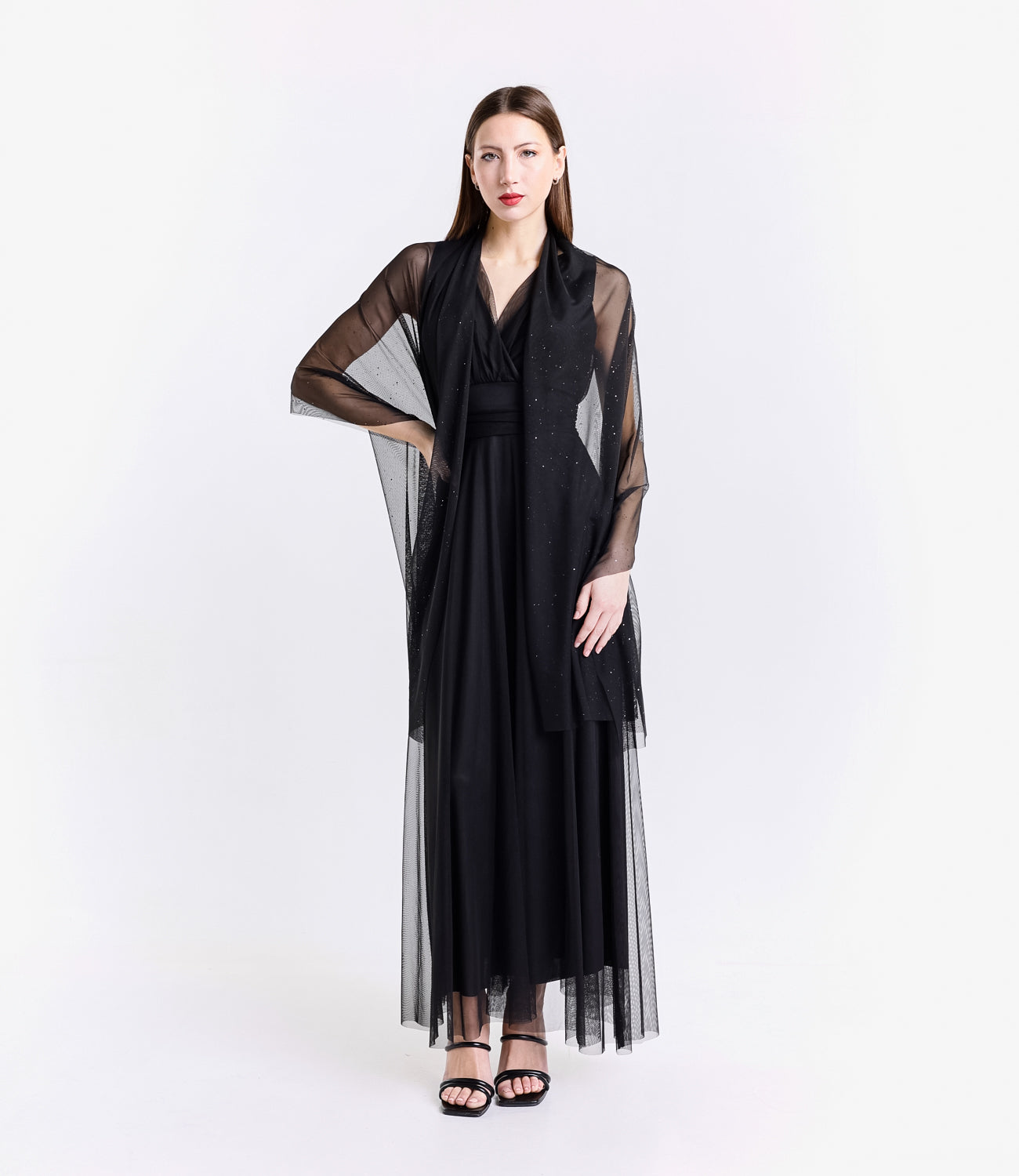 Abito da cerimonia nero in pizzo concharme senza tempo