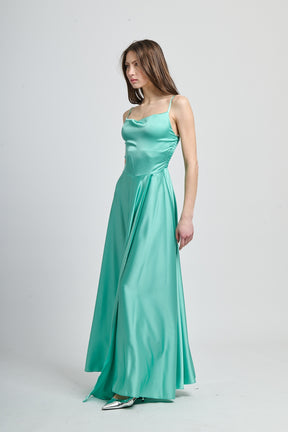 Abito da cerimonia Tiffany con design spalline sottili e gonna vivace
