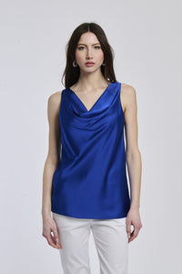 Canotta bluette in tessuto blu pastel