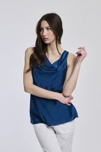 Canotta ottanio senza spalline concollo drappato raro