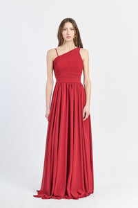 Abito lungo in tulle asimmetrico Luna