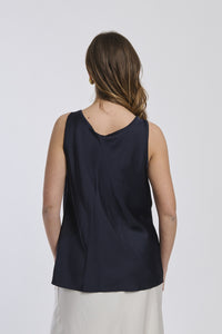 Canotta navy dalcollo avvolgente elegante