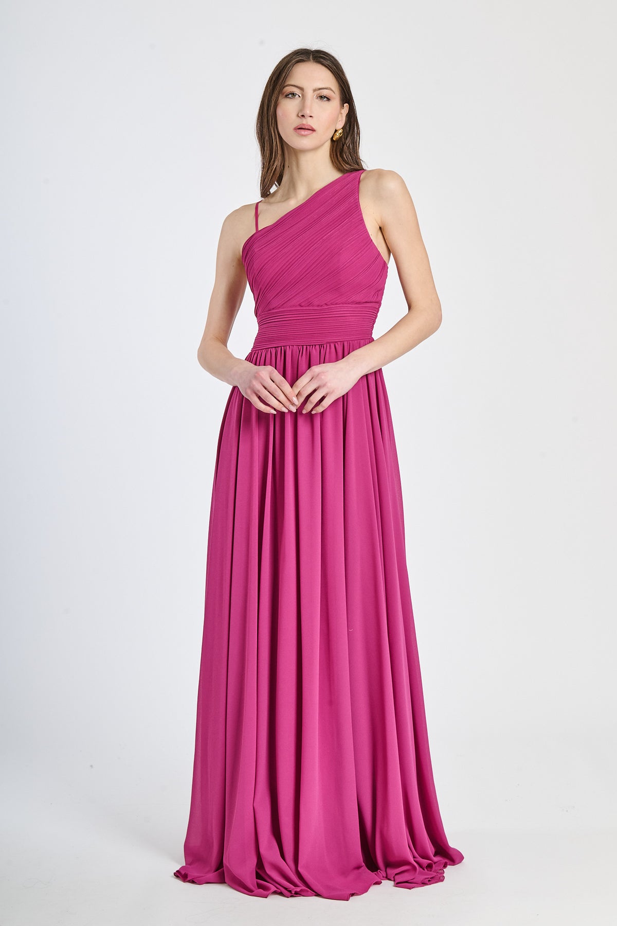 Abito lungo in tulle asimmetrico Luna（副本）