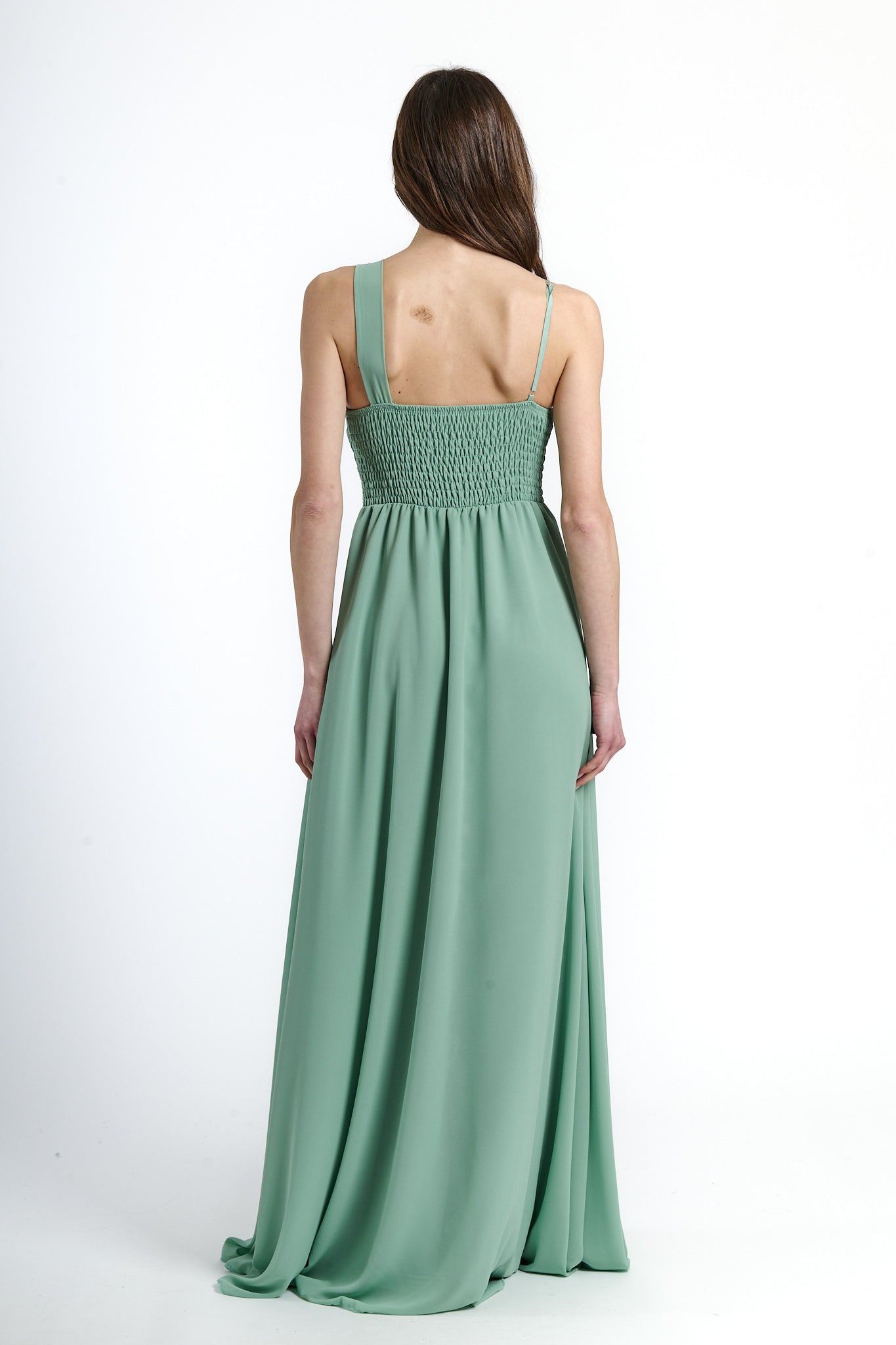 Abito lungo in tulle asimmetrico Luna