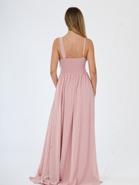 Abito lungo in tulle asimmetrico Luna