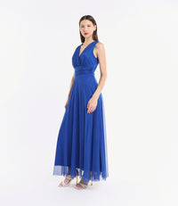 Robe bluette romantico conspalline svitate e gonna fluida in pizzo