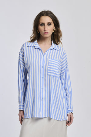 Federica striped linen effect shirt