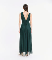 Abito da cerimonia verde scuro in pizzo coneleganza forte