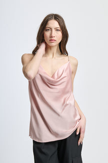 Top rosa antico a spalline sottili romantico