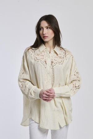 Margherita linen effect shirt