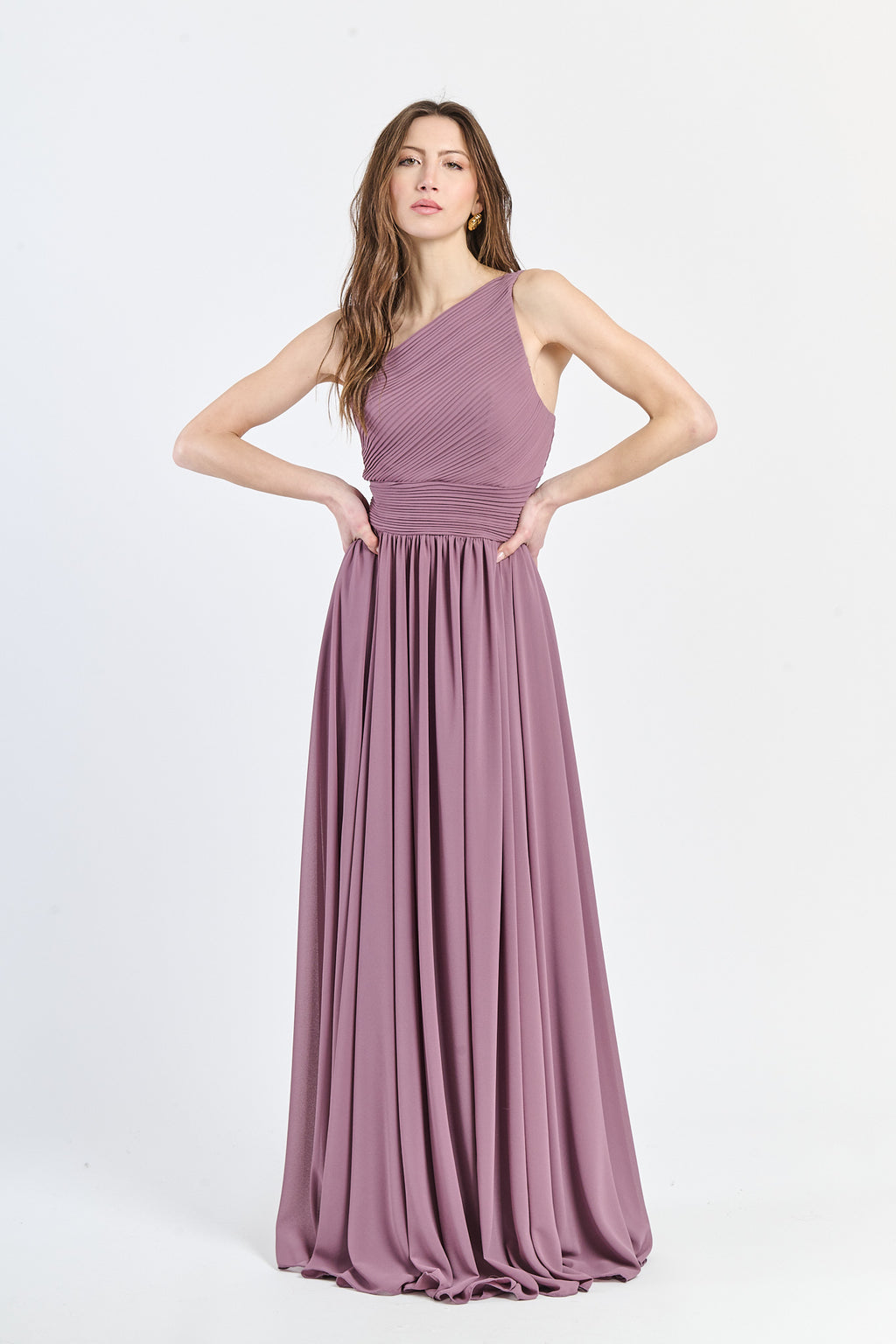 Abito lungo in tulle asimmetrico Luna（副本）