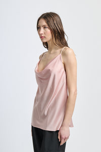 Maglia rosa antico a spalline per stile vintage