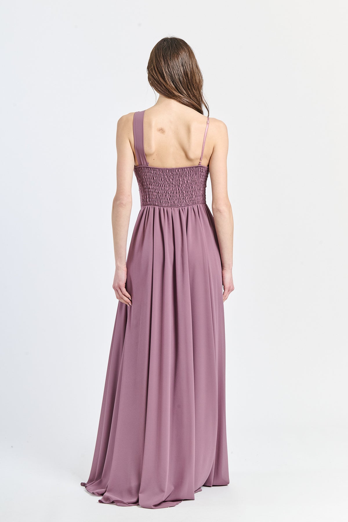 Abito lungo in tulle asimmetrico Luna（副本）