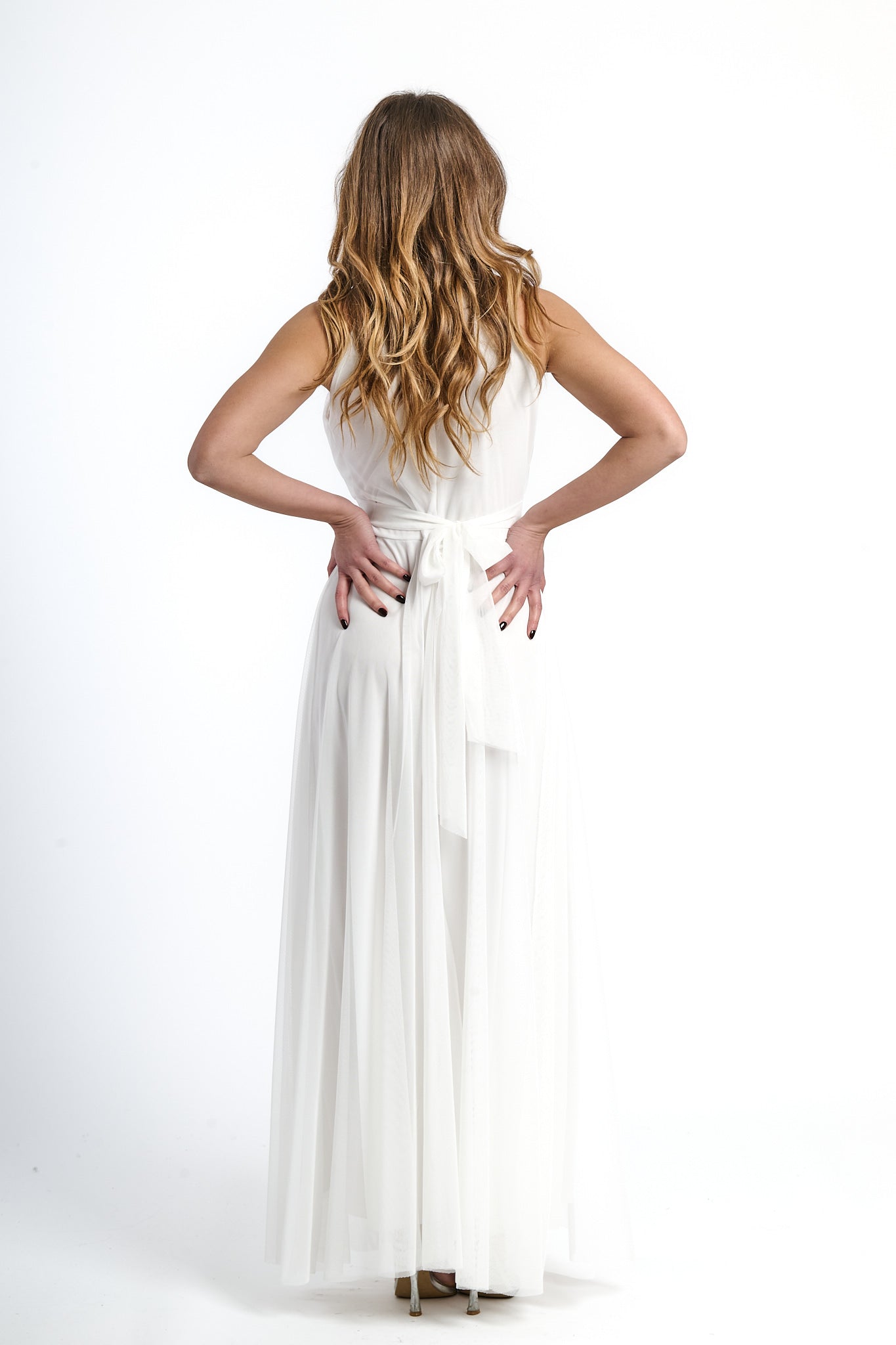 Abito lungo in tulle cut out Lucrezia