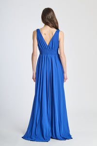 Abito formale bluette in tulle, perfetto per serate notturne