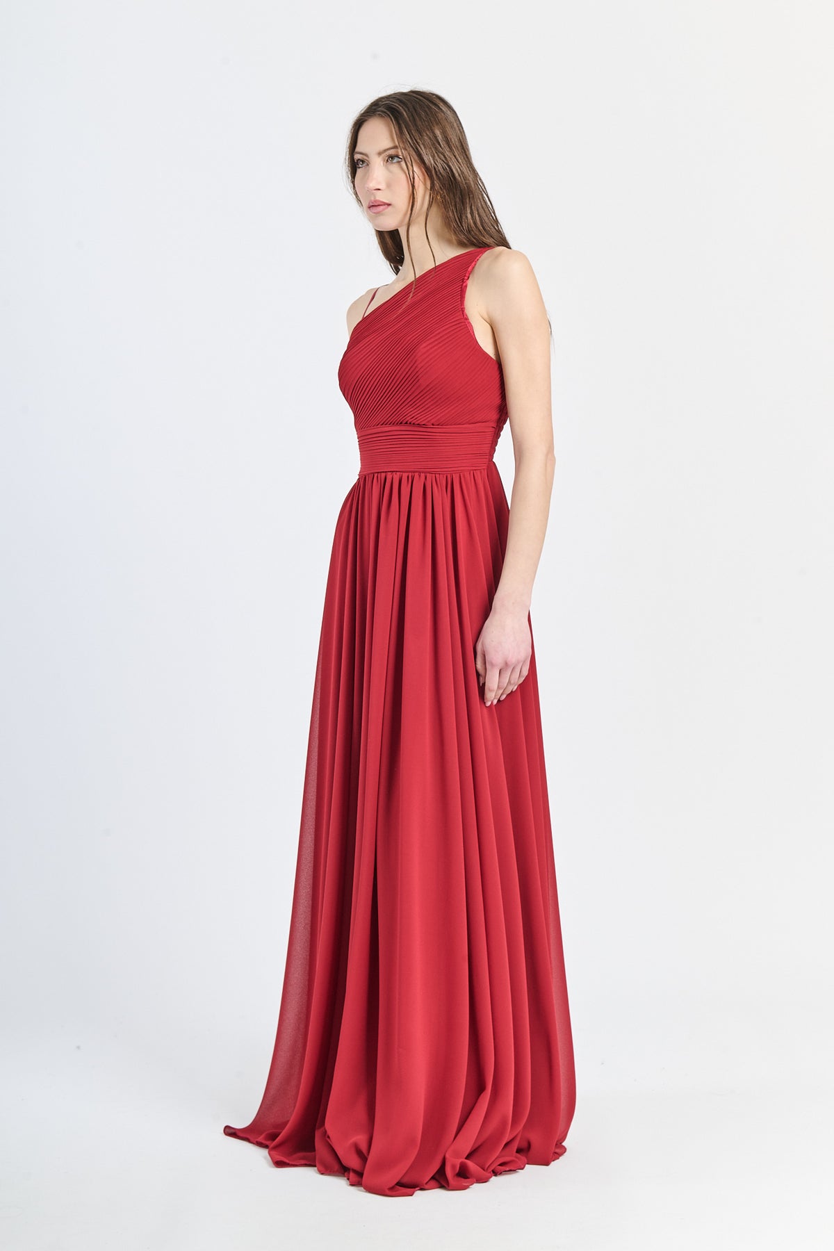 Abito lungo in tulle asimmetrico Luna（副本）