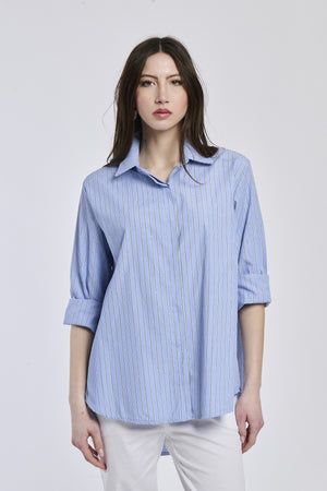 Zaira Striped Cotton Classic Shirt 