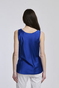 Canotta bluette dalcollo avvolgente delicato