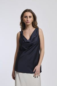 Canotta navy in tessuto scuro