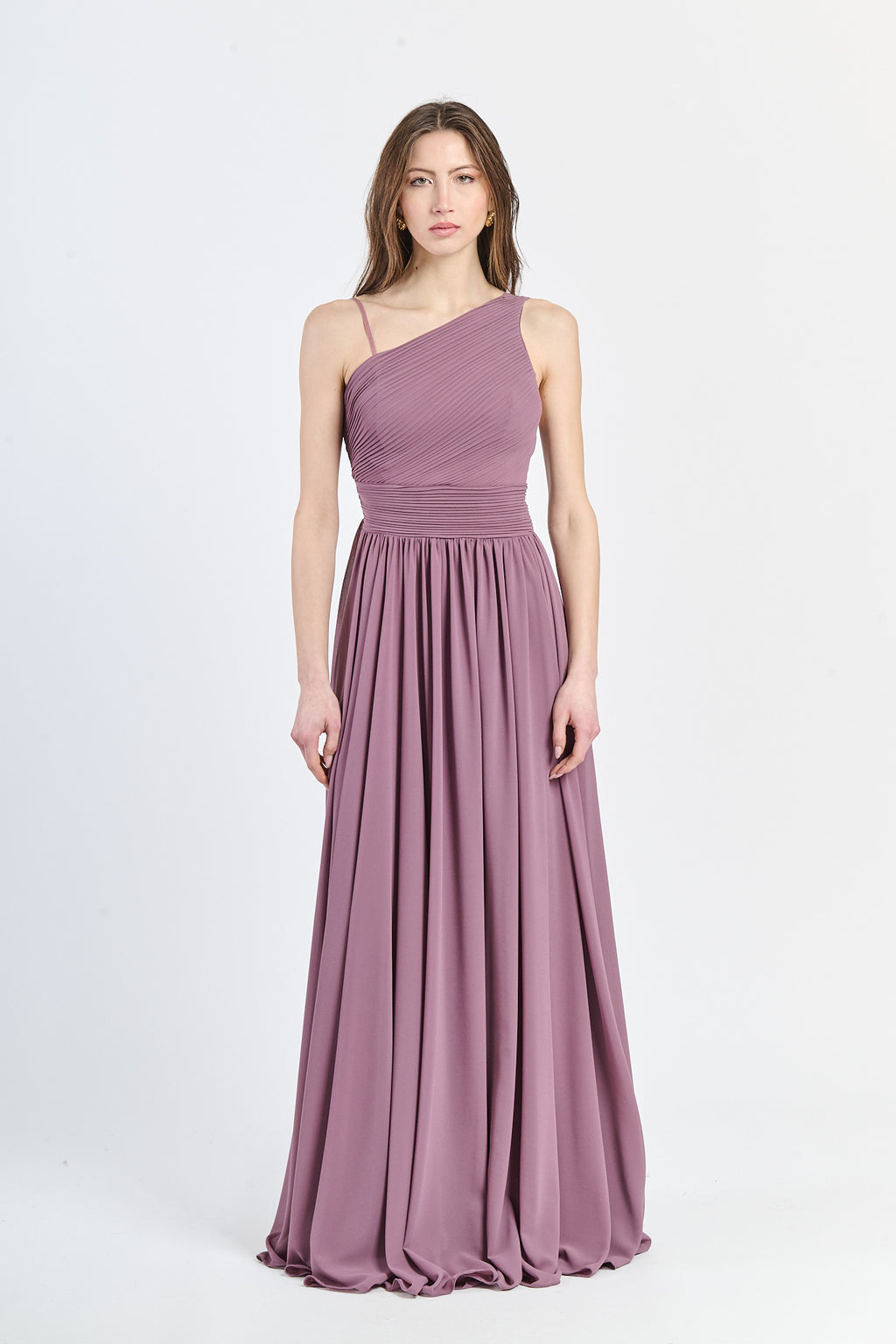 Abito lungo in tulle asimmetrico Luna（副本）