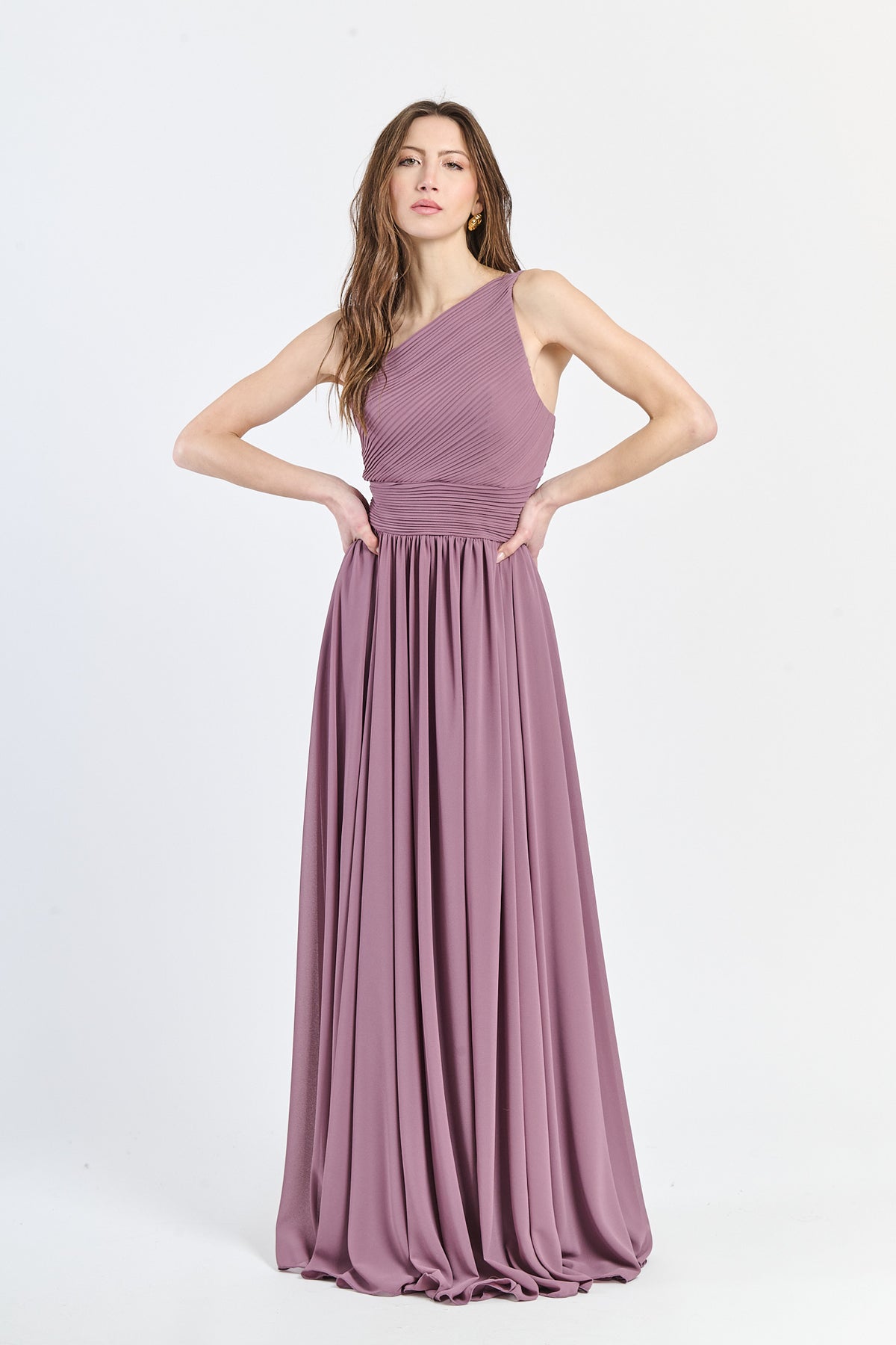 Abito lungo in tulle asimmetrico Luna（副本）