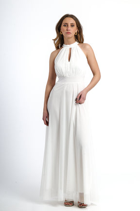 Abito lungo in tulle cut out Lucrezia
