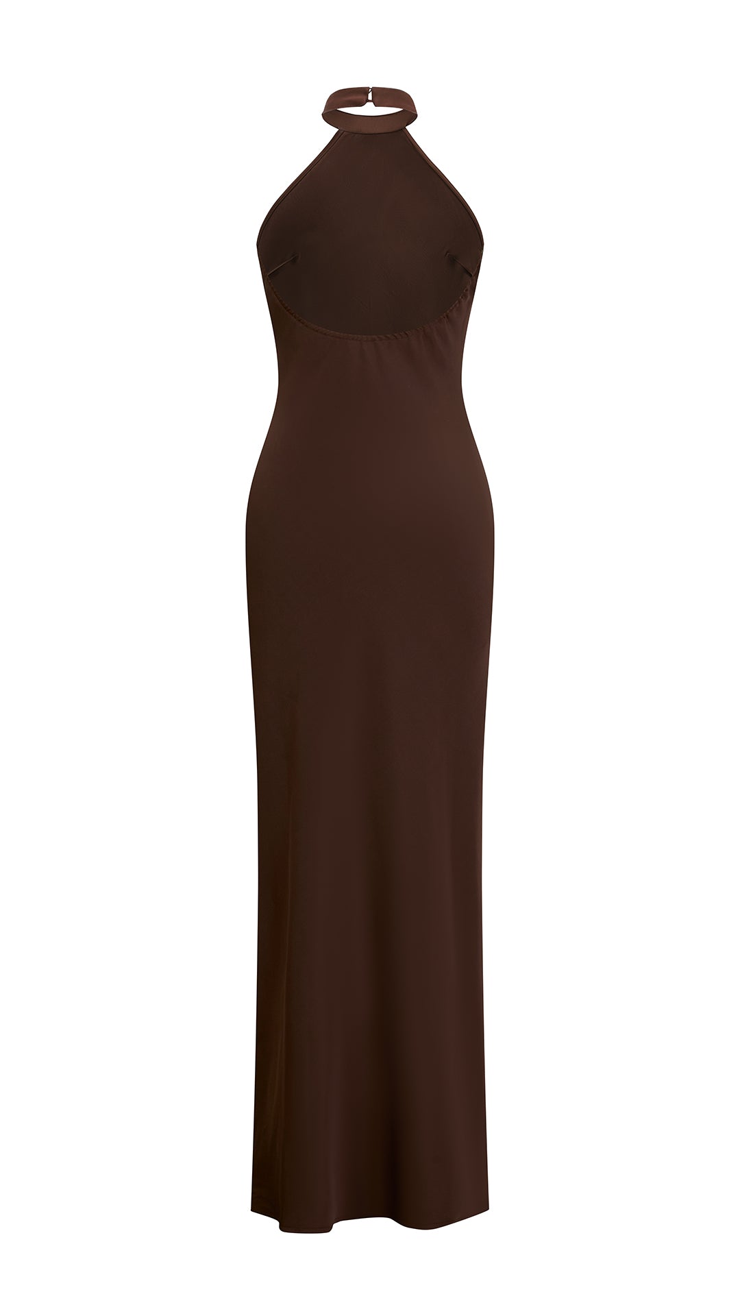 Abito Lungo Donna Scollatura Halter, Modello Aderente con Spacco Laterale, Abito da Cerimonia Elegante per Feste