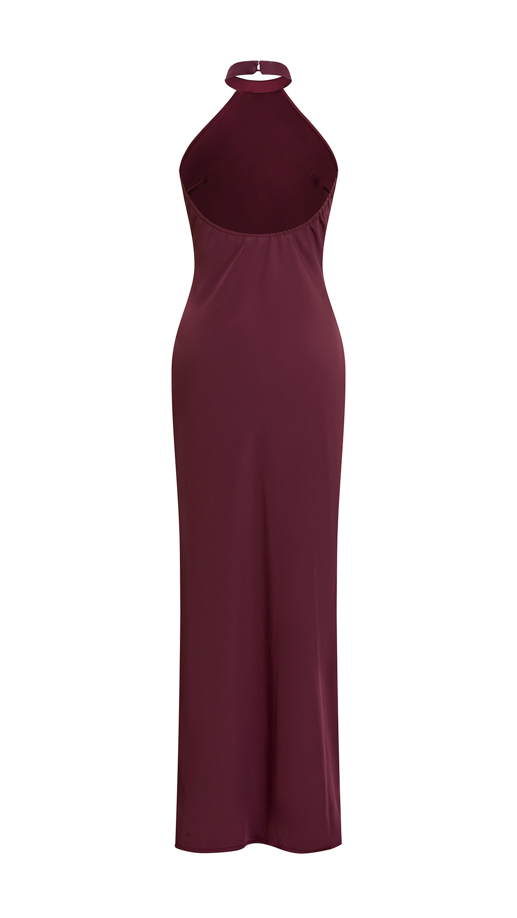 Abito Lungo Donna Scollatura Halter, Modello Aderente con Spacco Laterale, Abito da Cerimonia Elegante per Feste