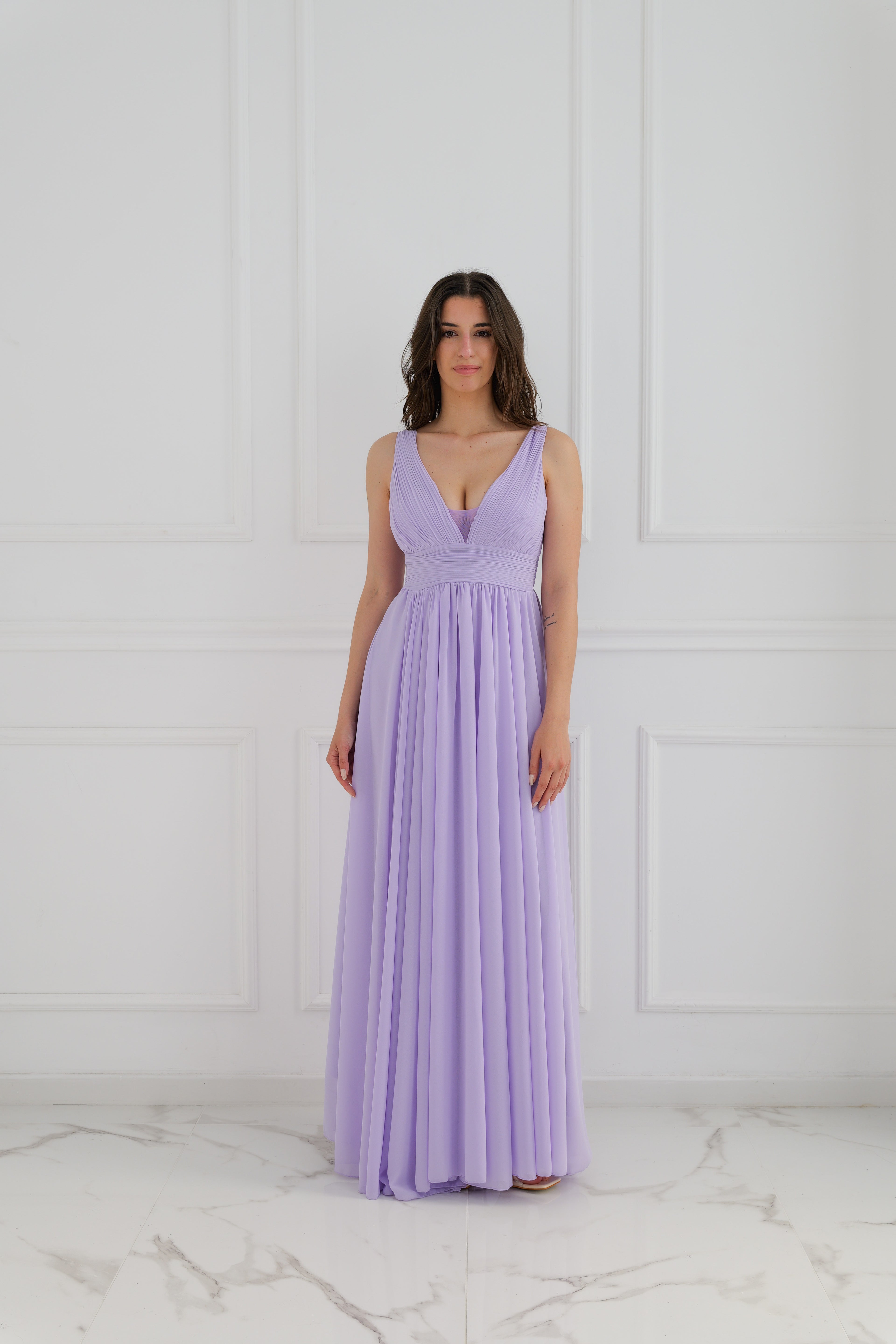 Abito da damigella ampio lungo CHIFFON Zoe