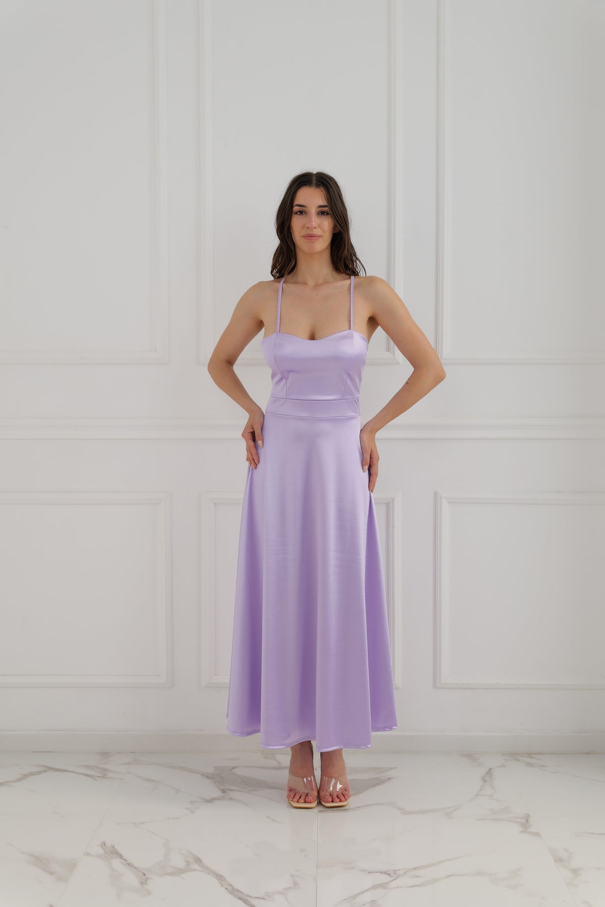 Eva Backless Satin Maxi Dress
