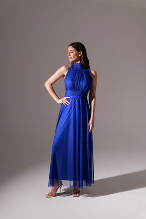 Abito in tulle con scollo all'americana Caterina