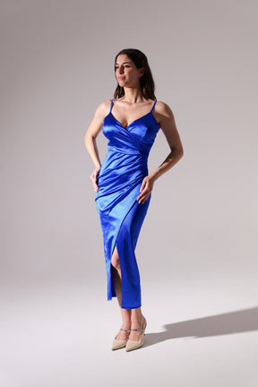 Aurora Draped Satin Maxi Dress